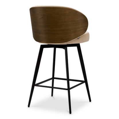 Counter Stool Camerota walnut veneer sabino beige