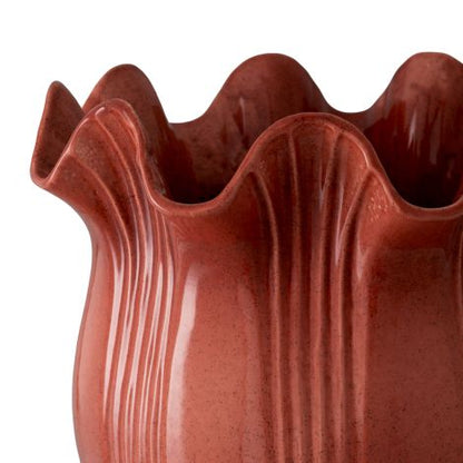 Vase Tulipa coral red ceramic