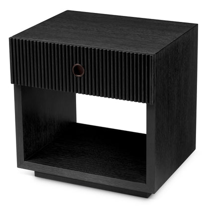 Nightstand Dimitrios charcoal grey oak veneer