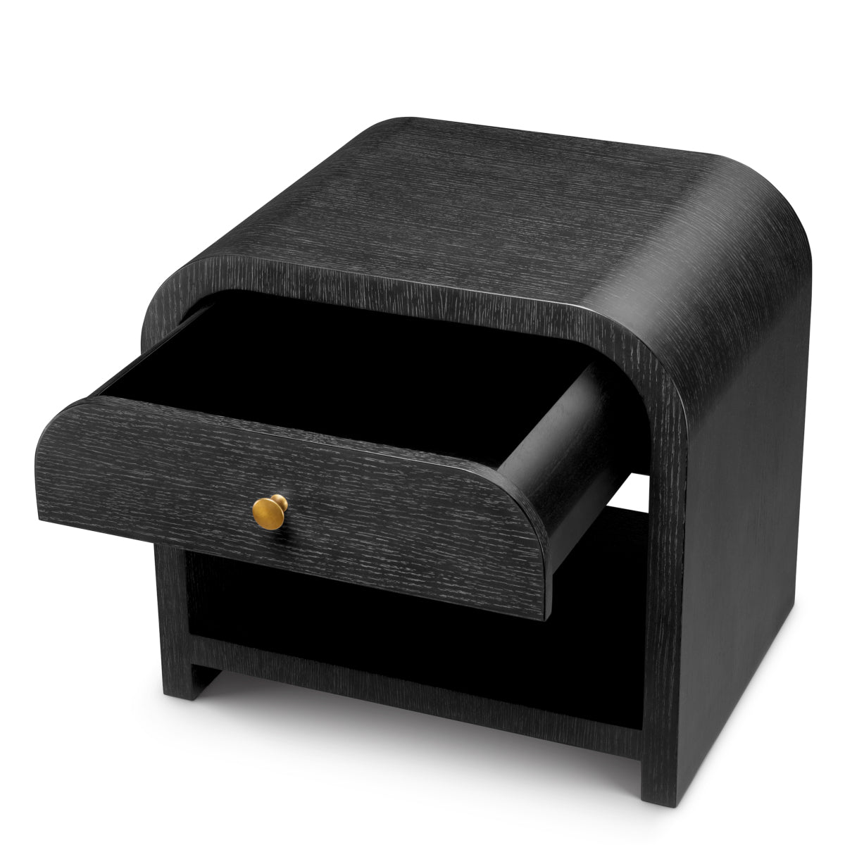 Nightstand Rhodes charcoal grey oak veneer