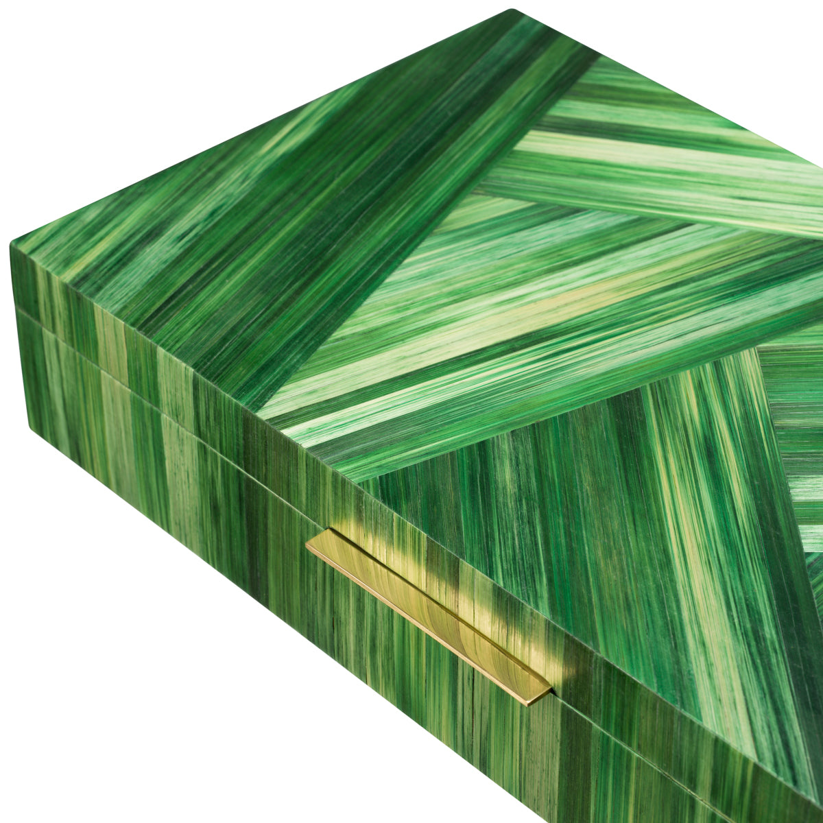 Box Harvard straw marquetry green