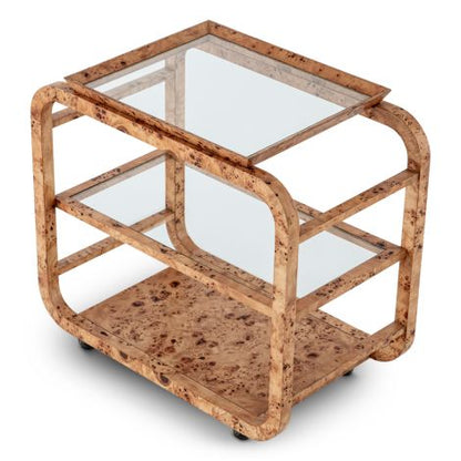 Trolley Mayfair light brown mappa burl veneer