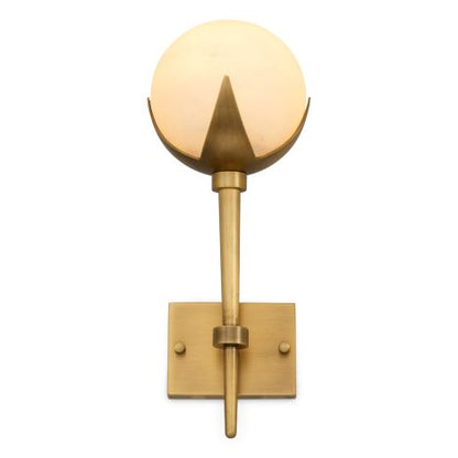 CDJ Wall Lamp Alesa Single antique brass finish alabaster