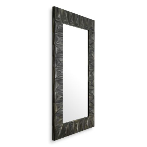 Mirror Belmont straw marquetry charcoal
