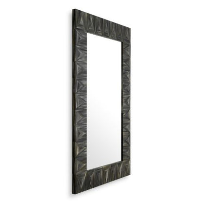Mirror Belmont straw marquetry charcoal