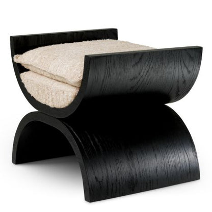 Stool Claybourne black oak veneer bouclé sonata cream