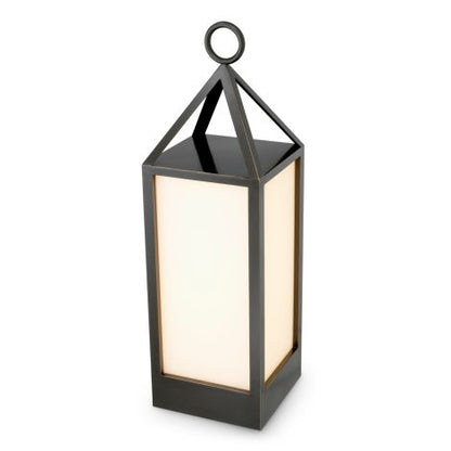 Outdoor Lamp Riserva L bronze highlight finish white glass