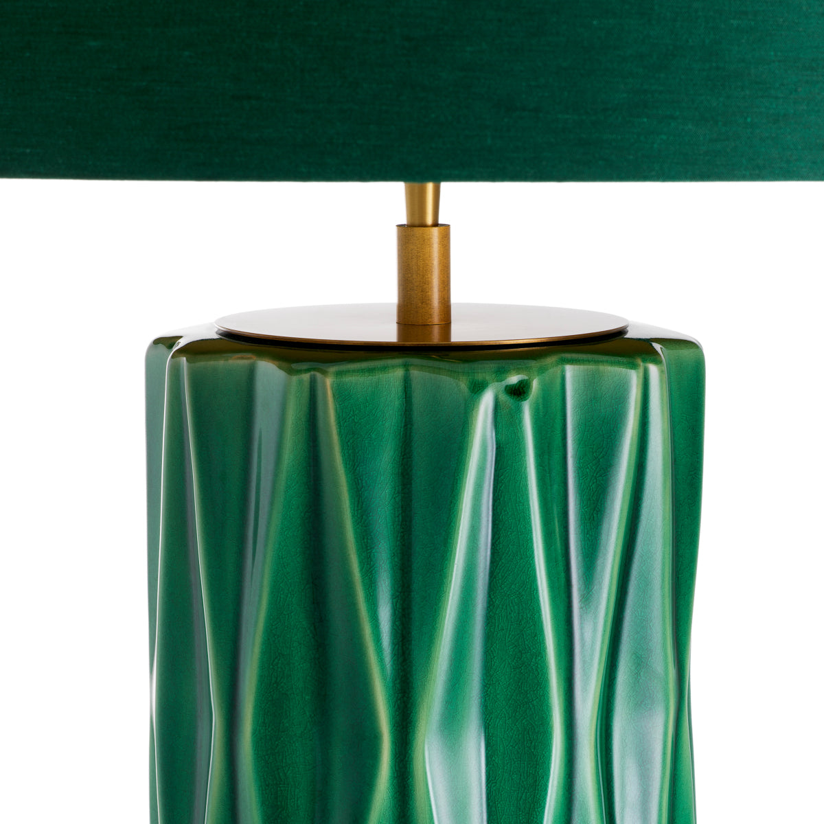 Table Lamp Amarello green ceramic incl shade