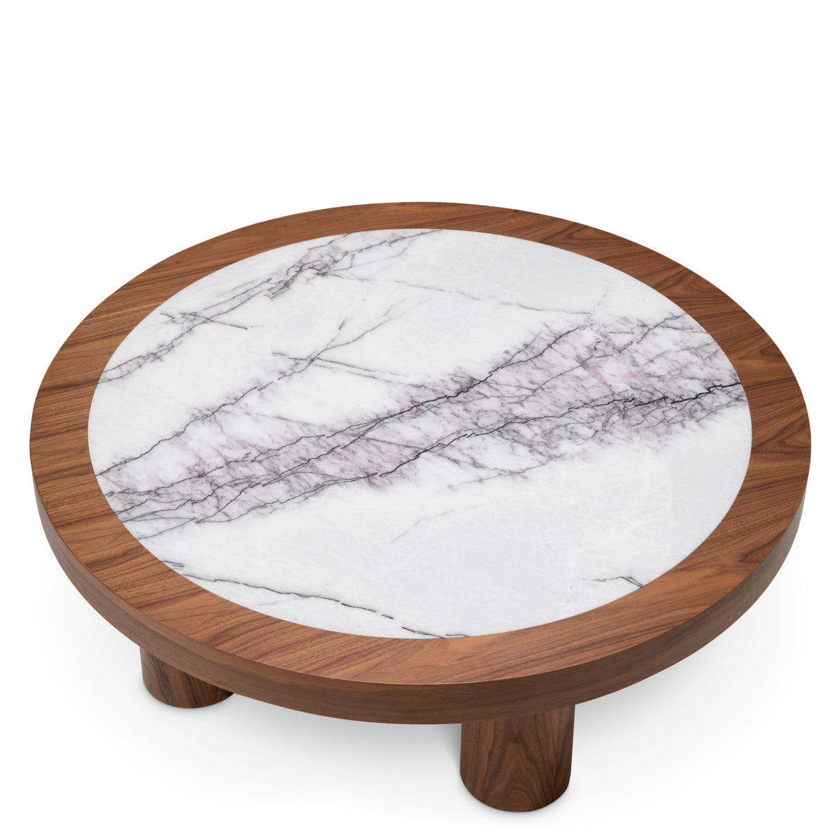 Coffee Table Presedio walnut veneer biano lilac marble