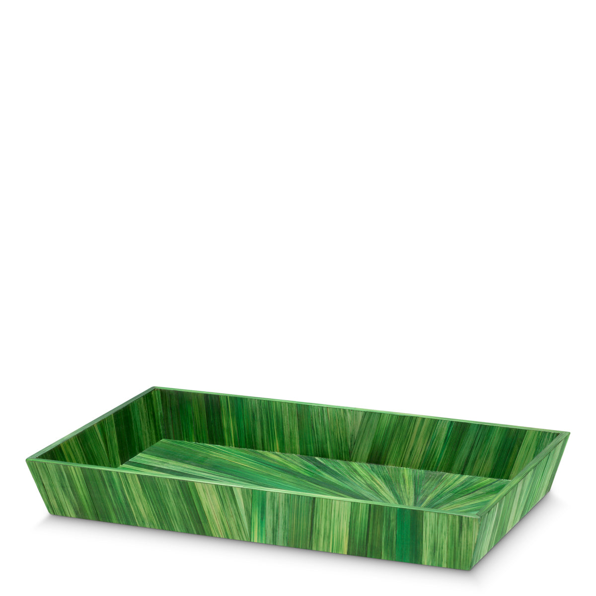 Desk Tray Harvard S straw marquetry green