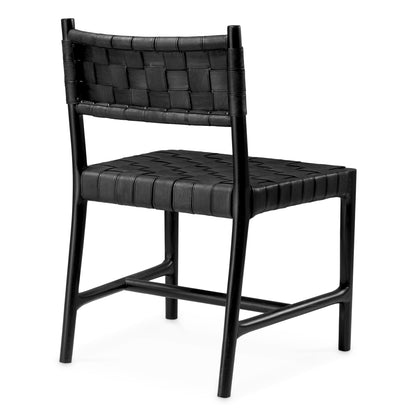 Dining Chair Tiberio black leather classic black