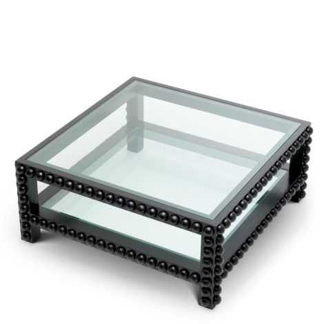 Coffee Table Kenton classic black finish clear glass