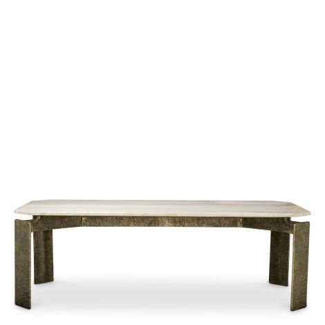 Dining Table Bodega Rectangular antique brass finish