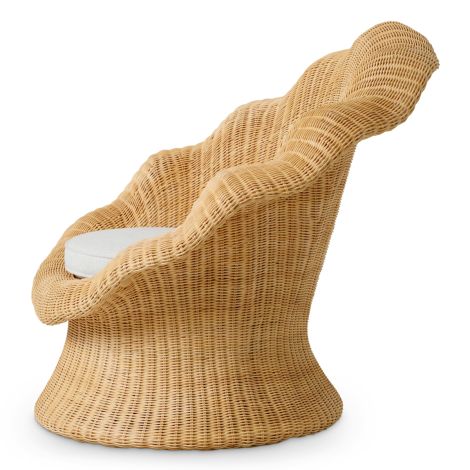 Lounge Chair Somerly natural rattan sentier cream