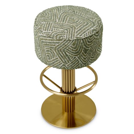 Bar Stool Carleton camari green brushed brass finish