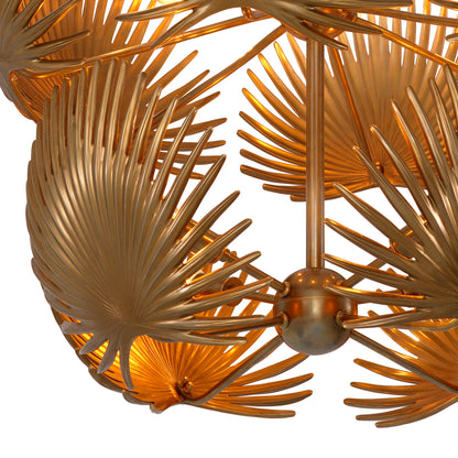 Chandelier Foliage vintage brass finish