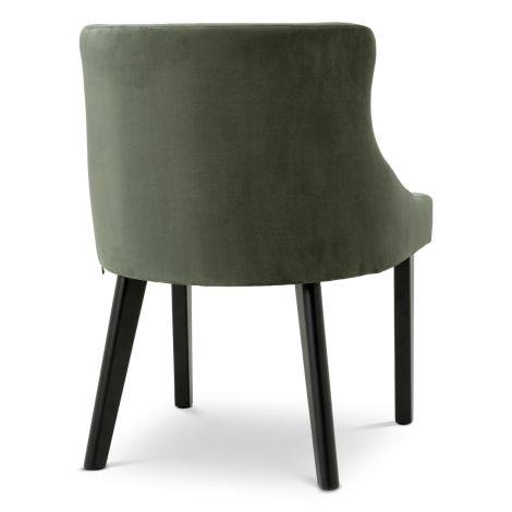 Dining Chair Chavelle black finish torrin green velvet