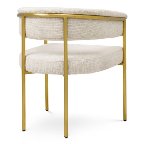 Dining Chair Gainsley axton off-white brushed brass finish