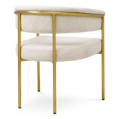 Dining Chair Gainsley axton off-white brushed brass finish