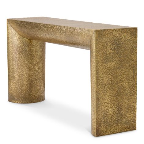 Console Table Drayton hammered vintage brass finish