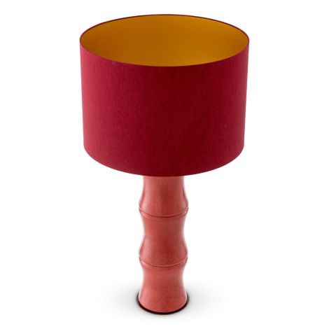 Table Lamp Bonny coral red ceramic incl shade