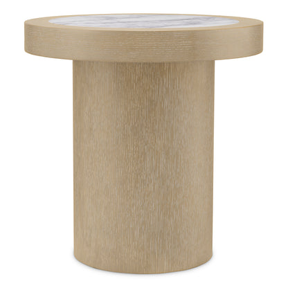 Side Table Presedio washed oak veneer biano lilac marble top