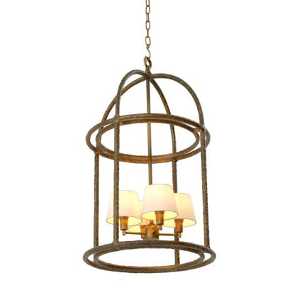 Pendant Montrose vintage brass finish incl white shades