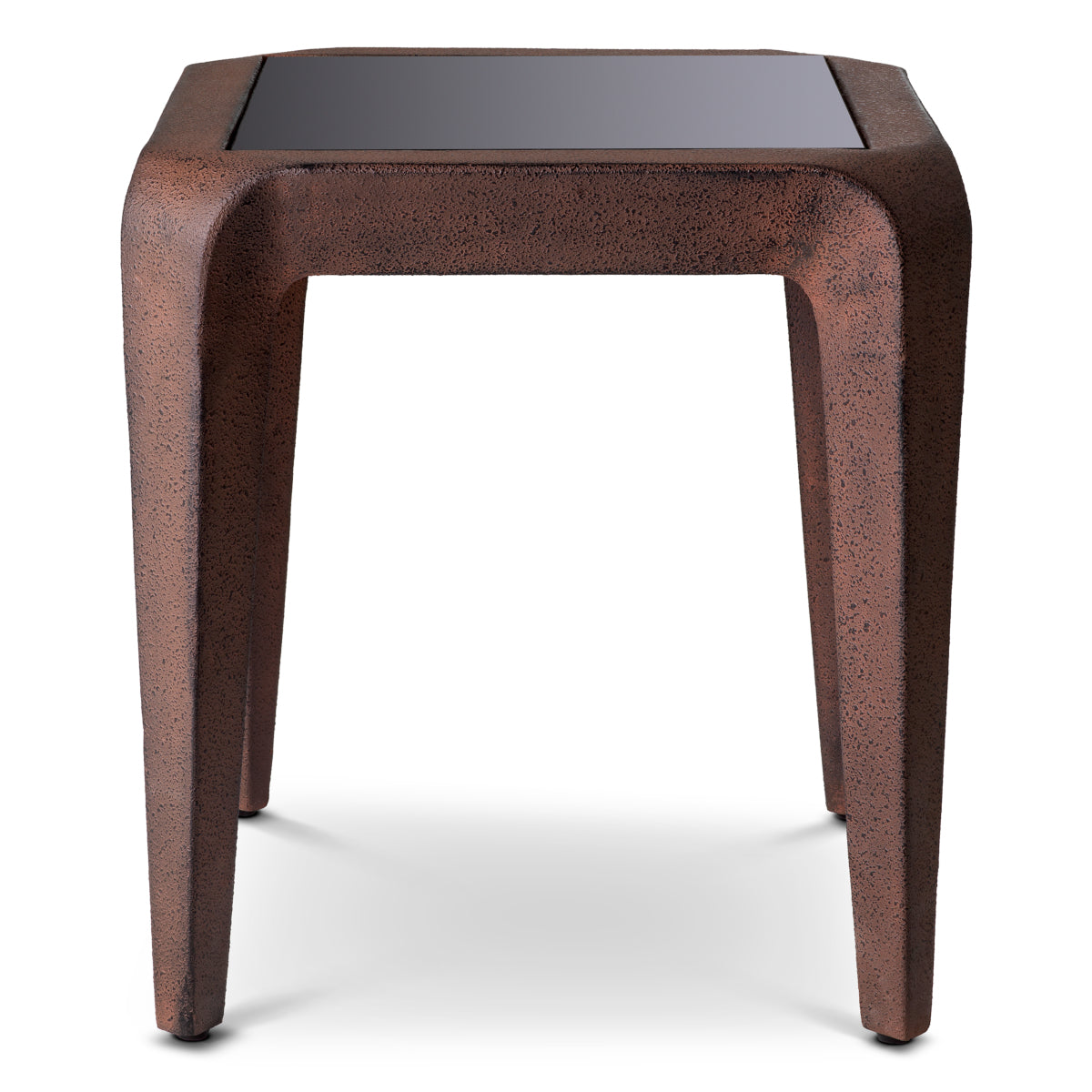 Side Table Quentin oxidized look black glass