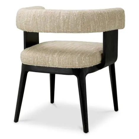Dining Chair Dubois black oak veneer bouclé sonata cream