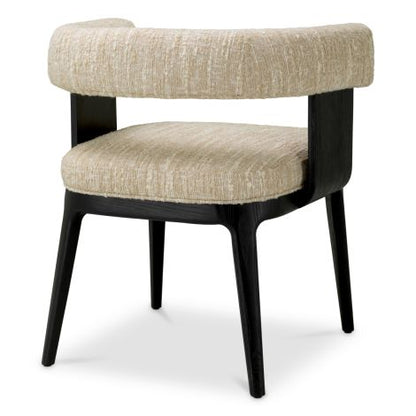 Dining Chair Dubois black oak veneer bouclé sonata cream