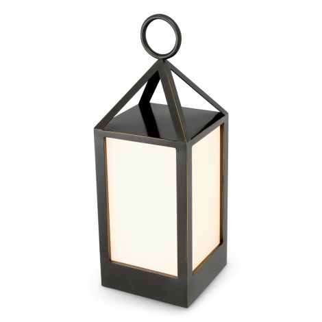 Outdoor Lamp Riserva S bronze highlight finish white glass