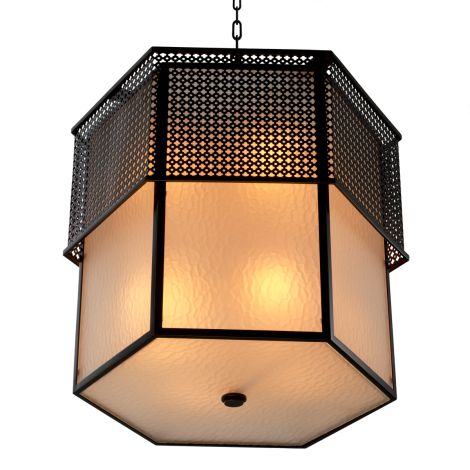 CDJ Chandelier Minerva bronze highlight finish frosted glass