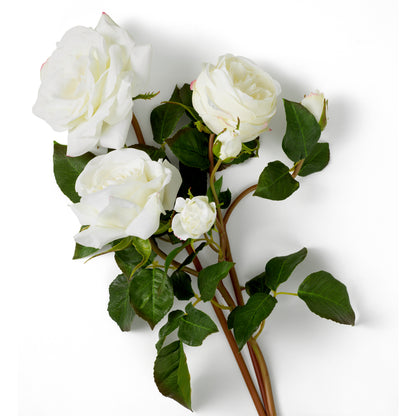 Bouquet Of Roses three tone white real touch 72 pcs/3 varieties