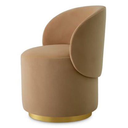 Dining Chair Greer savona camel brushed brass finish