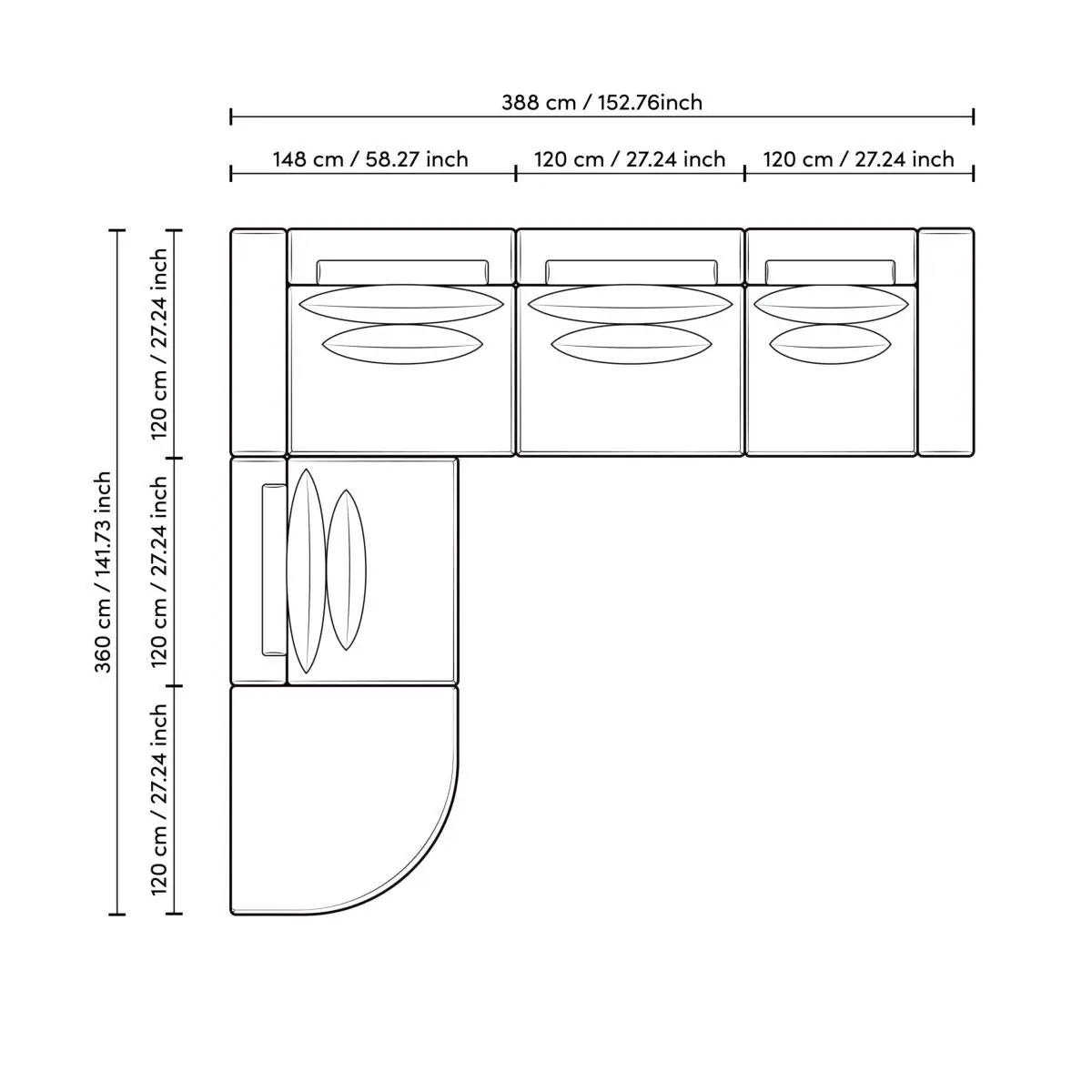 Modular Sofa Lounge Club - Corner L right