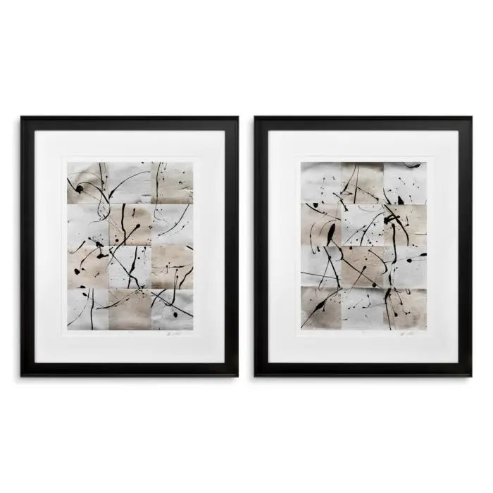 Print Ink Casting by Michael Willett set of 2 Eichholtz