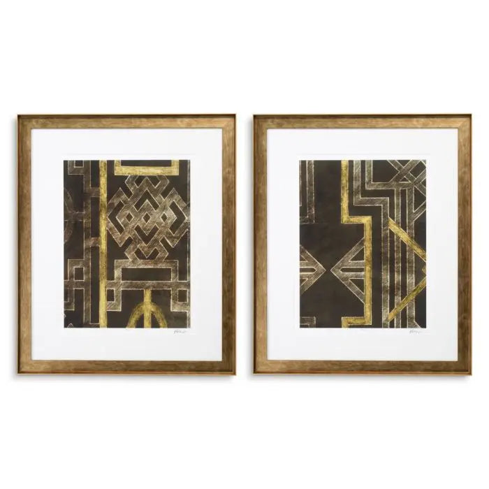 Print Trellis Pattern by Ethan Harper I set of 2 Eichholtz