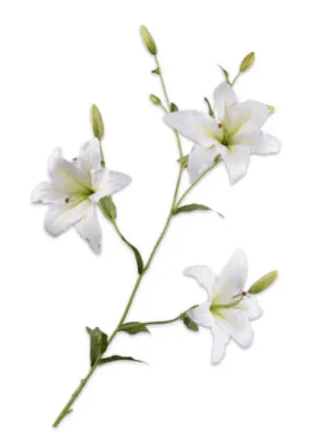 LILY SPRAY WHITE 132 cm Silk-Ka
