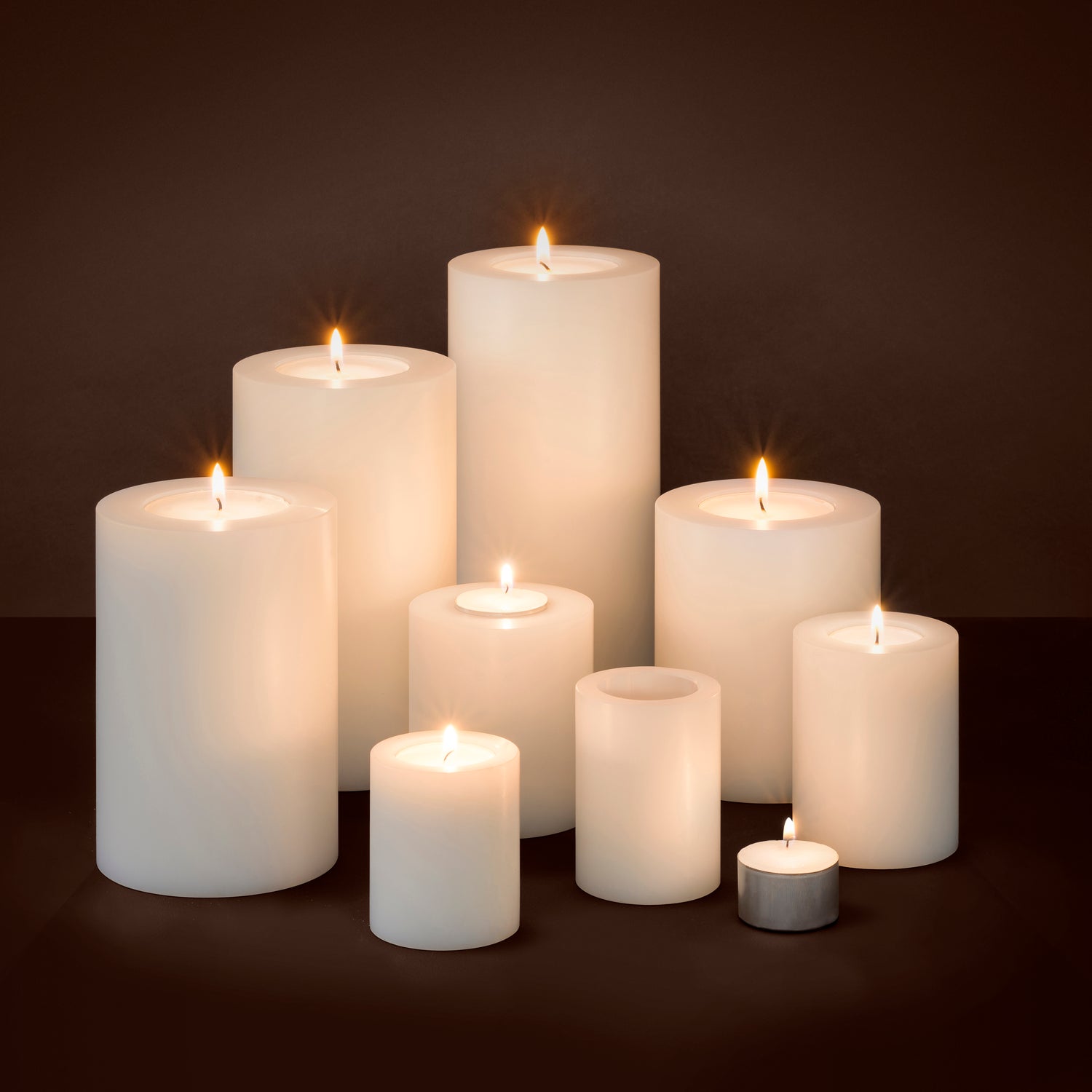 Artificial Candle ø 7 x H. 9 cm  Set Of 4