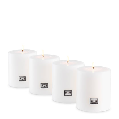 Artificial Candle ø 8 x H. 9 cm  Set Of 4