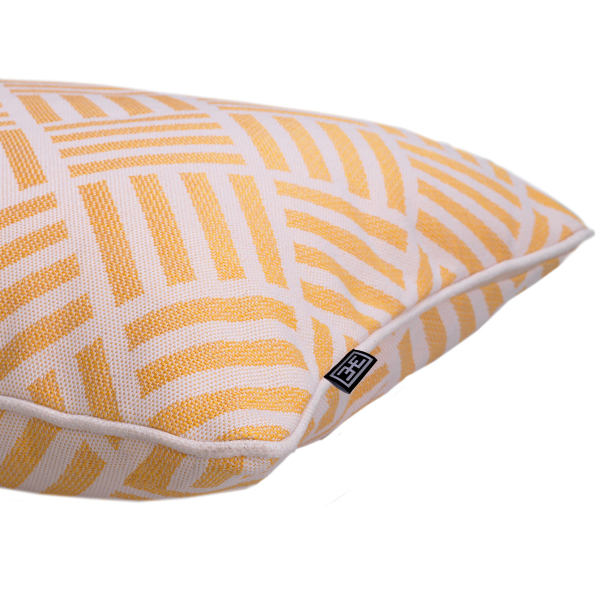 Cushion Sonel S yellow with white piping