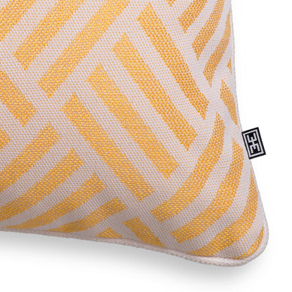 Cushion Sonel L yellow with white piping