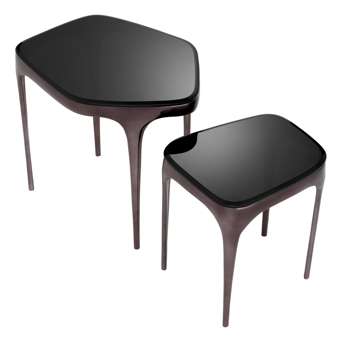 Side Table Deacon black nickel finish set of 2