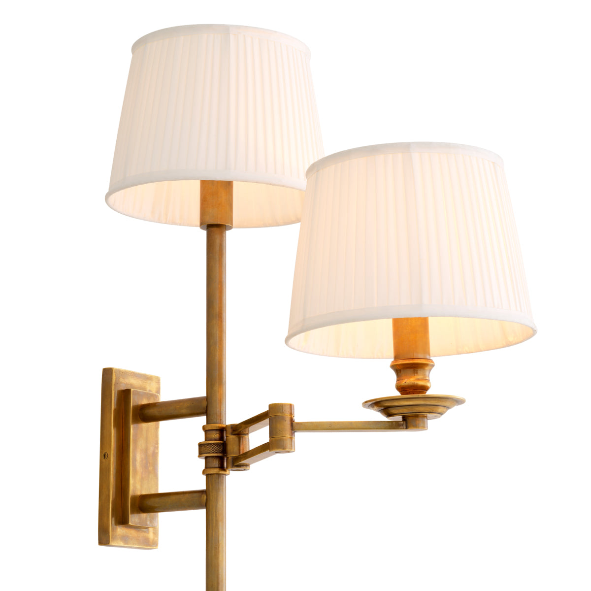 Wall Lamp Xeno Swing vintage brass finish incl shades